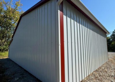 White Gutter Install on Barn