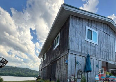 gutter installation on lake property