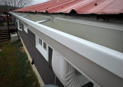 metal roof gutter install
